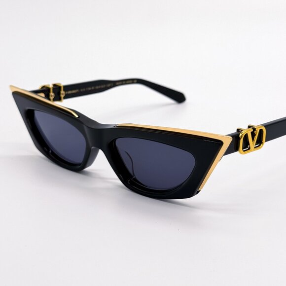 NEW VALENTINO V-GOLDCUT-I VLS-113A WOMEN BLACK SUNGLASSES VALENTINO - Picture 7 of 13